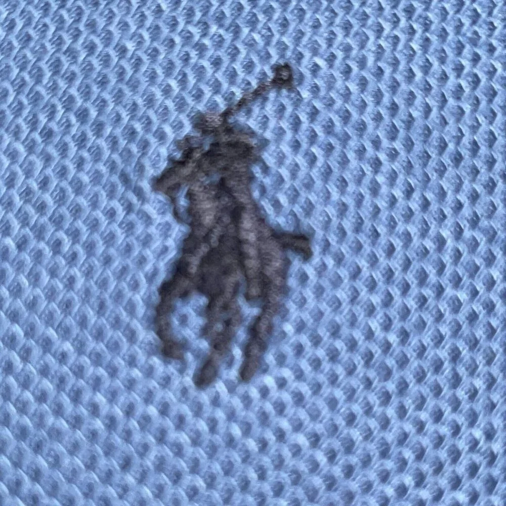Polo Golf Ralph Lauren Shirt Mens L Blue‎ Cotton Short Sleeve Blue Pony Logo - Picture 3 of 8